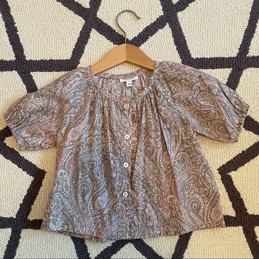 NWT Tuchinda Puff Sleeve Paisley Top For Baby